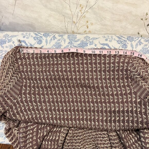 Coquette Metallic Gold Knit Waterfall Open Cardigan Shawl Collar Peplum Medium - Picture 5 of 11